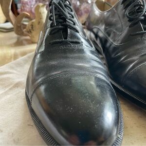 Salvatore Ferragamo Black Leather Cap Toe Oxford Men’s Shoes Size US 9 D